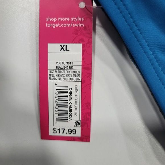 Xhilaration Smocked Triangle Ring Bikini Top XL - Picture 8 of 8